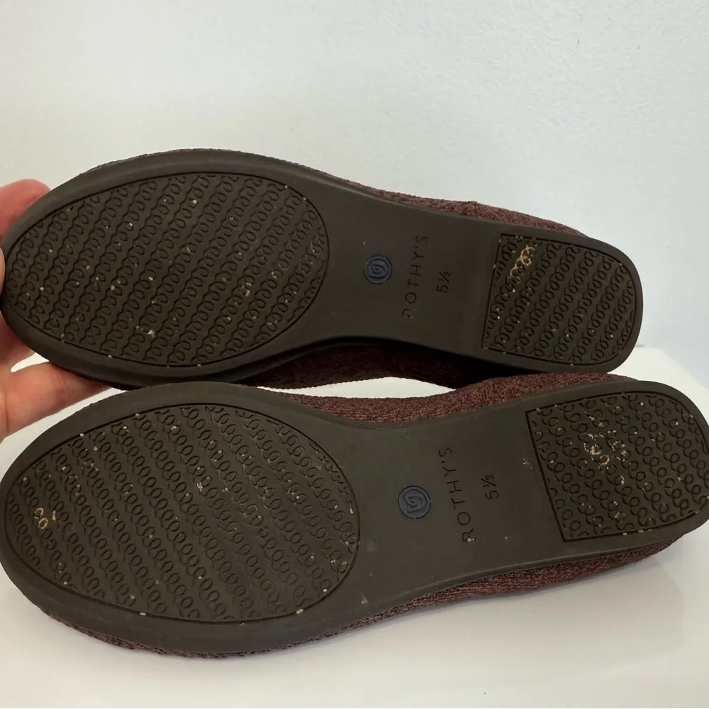 Rothy's the Flats Round Ballet Flat Shoes Retired Color Truffle Python Brown 5.5